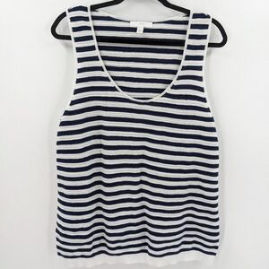 1901 Striped Sleeveless Scoopneck Sweater Tank